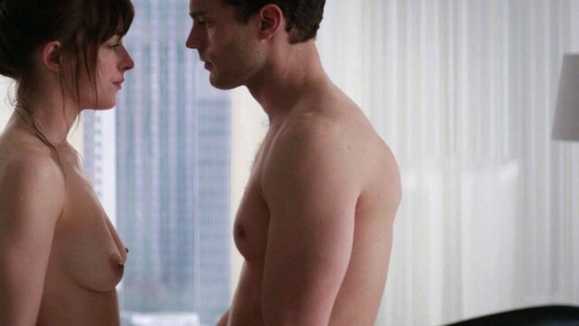 Dakota Johnson and Jamie Dornan in the bathtub in Fifty Shades of Grey (2015)
