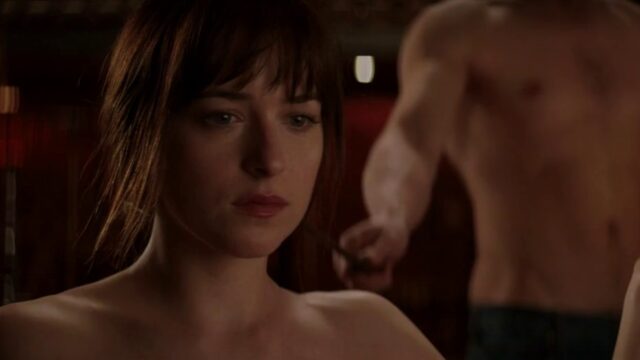 Dakota Johnson as Anastasia Steele in the Red Room in Fifty Shades of Grey (2015)