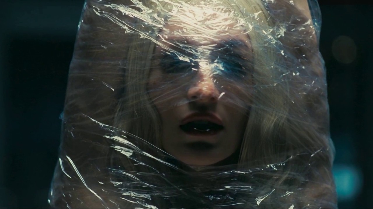 Jules bound in plastic wrap in the penthouse, Euphoria season 3