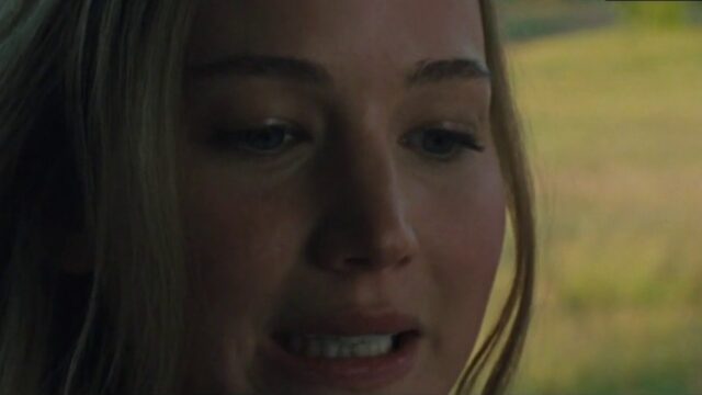Jennifer Lawrence as mother in a thin white slip in Darren Aronofsky's mother! (2017)