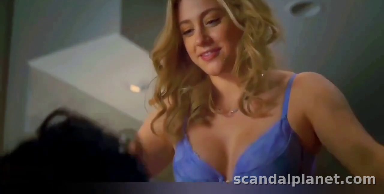Lili Reinhart smiling in a blue bra, Look Both Ways (2022)