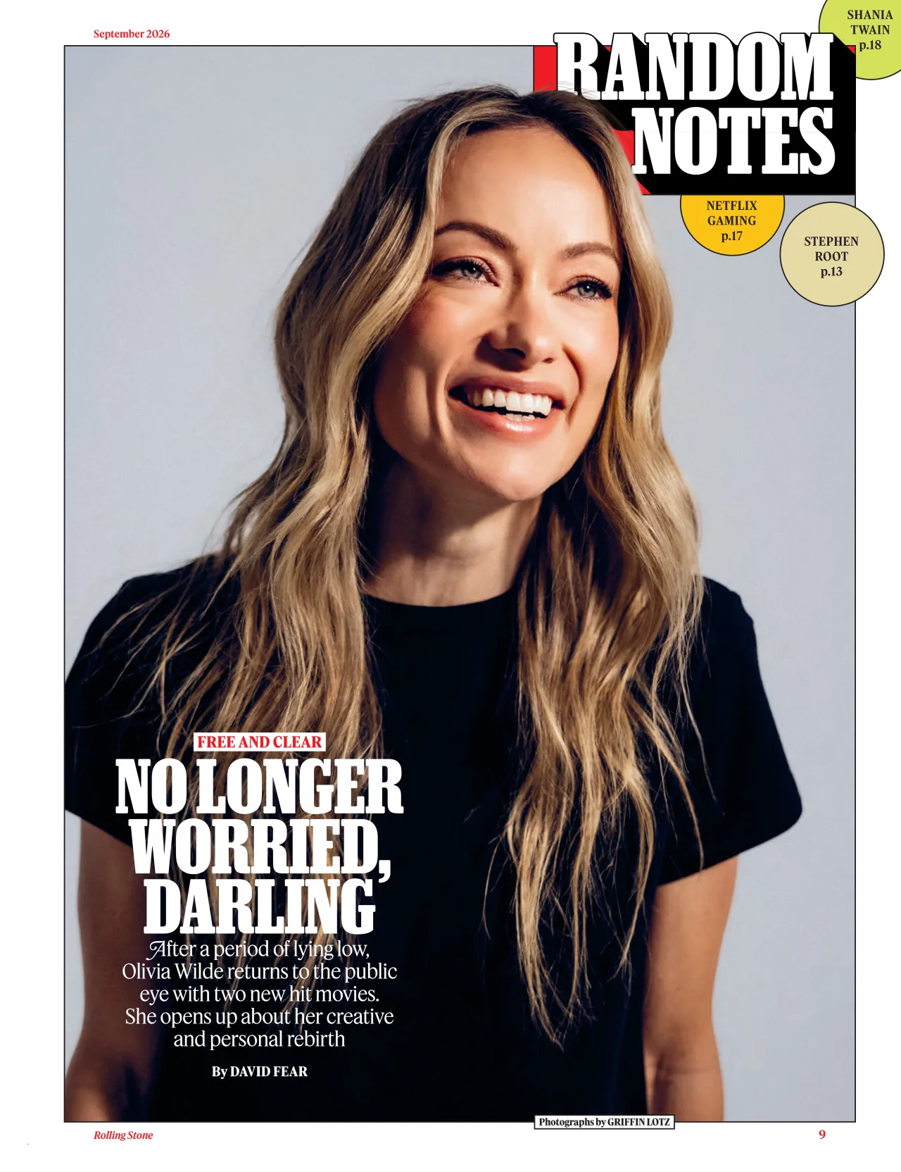 Olivia Wilde at Rolling Stone, September 2026