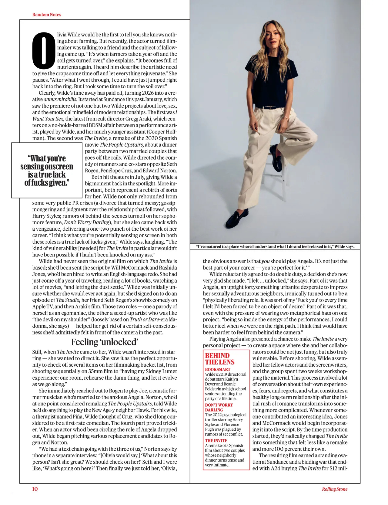 Olivia Wilde at Rolling Stone, September 2026