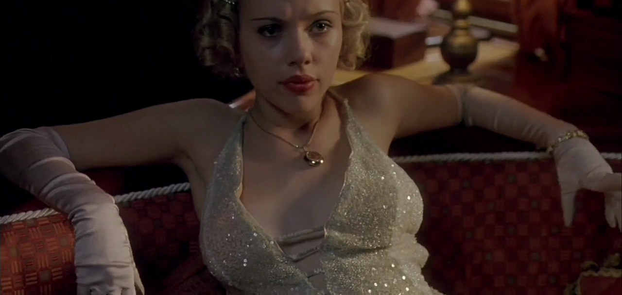 Scarlett Johansson as Meg on the sofa, A Good Woman