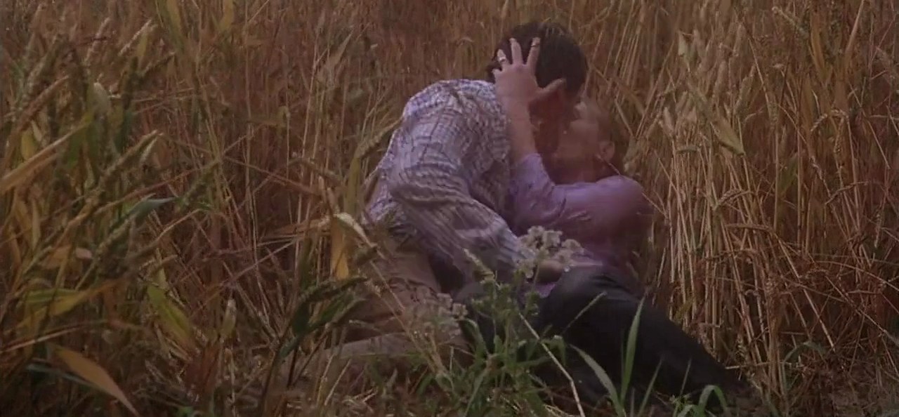 Scarlett Johansson and Jonathan Rhys Meyers in the wheat field, Match Point (2005)