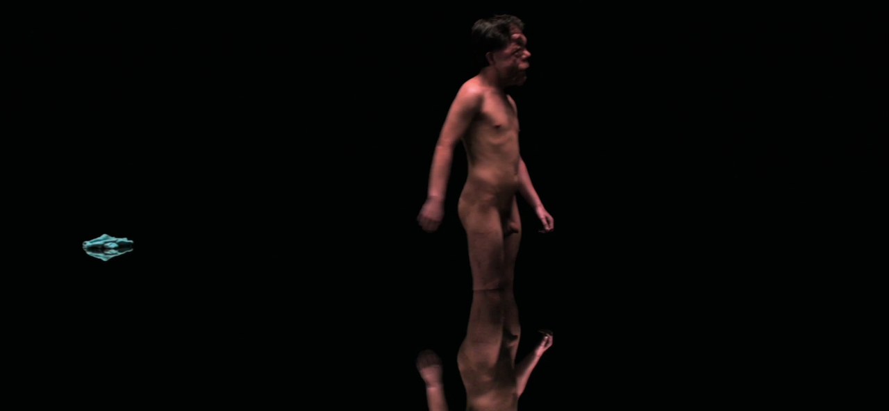 The Female walking across the mirrored floor, Under the Skin