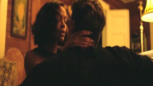 Zoe Saldaña (Zoe Saldana) as Graciela Corrales with Ben Affleck as Joe Coughlin in Live by Night (2016), set in 1920s Tampa
